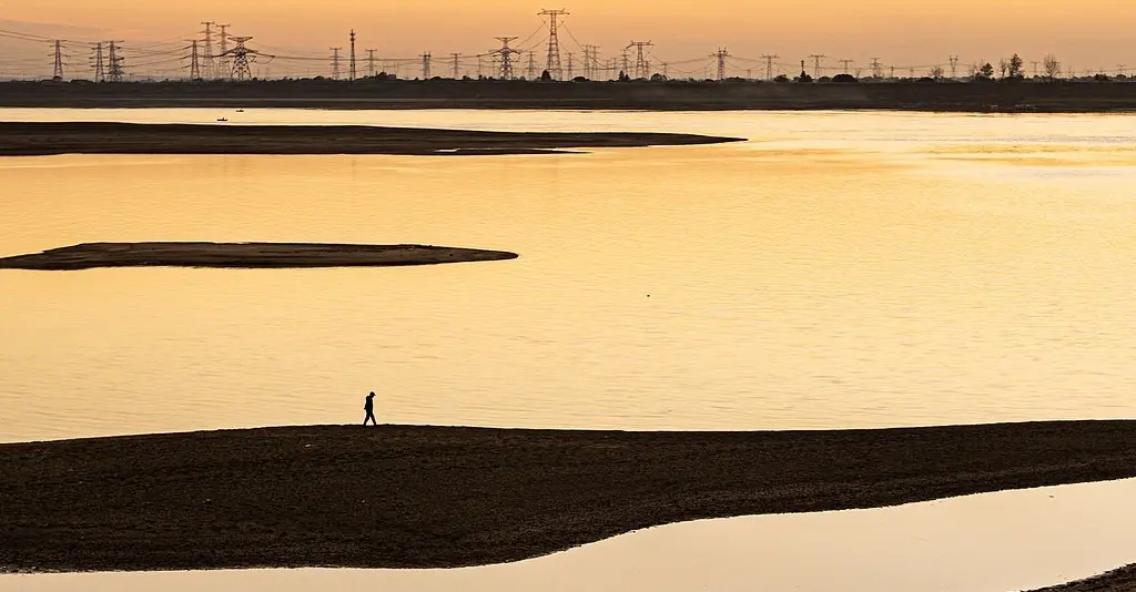 Sunset over the river